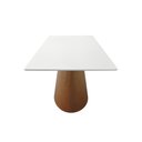 Ver imagem 3 de Mesa de Jantar Roma Retangular 135x90cm - Amêndoa - Tampo 135x90cm Branco/vidro Off-white