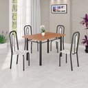 Ver imagem 1 de Conjunto Sala de Jantar com 4 Cadeiras Lívia Preto/Arabesco