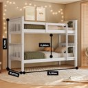 Ver imagem 2 de Cama Beliche de Solteiro Dupla Suspensa em Madeira Woodstore