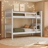 Cama Beliche de Solteiro Dupla Suspensa em Madeira Woodstore - 1