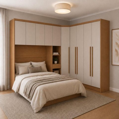 Guarda Roupa Casal Safira Plus 10 Portas 7 Gavetas MDF Cumaru e Fendi