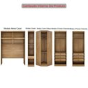 Ver imagem 2 de Guarda Roupa Casal Safira Plus 10 Portas 7 Gavetas MDF Cumaru e Fendi