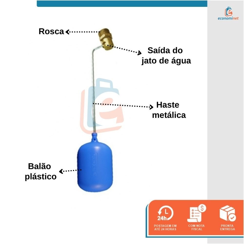 Torneira de Boia Zamac Balão Plástico Garden 3/4 - 2