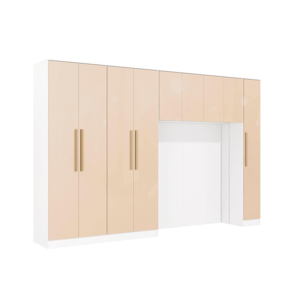 Quarto Modular Kappesberg Adapt Branco/macadâmia 5 Peças 349cm - 2