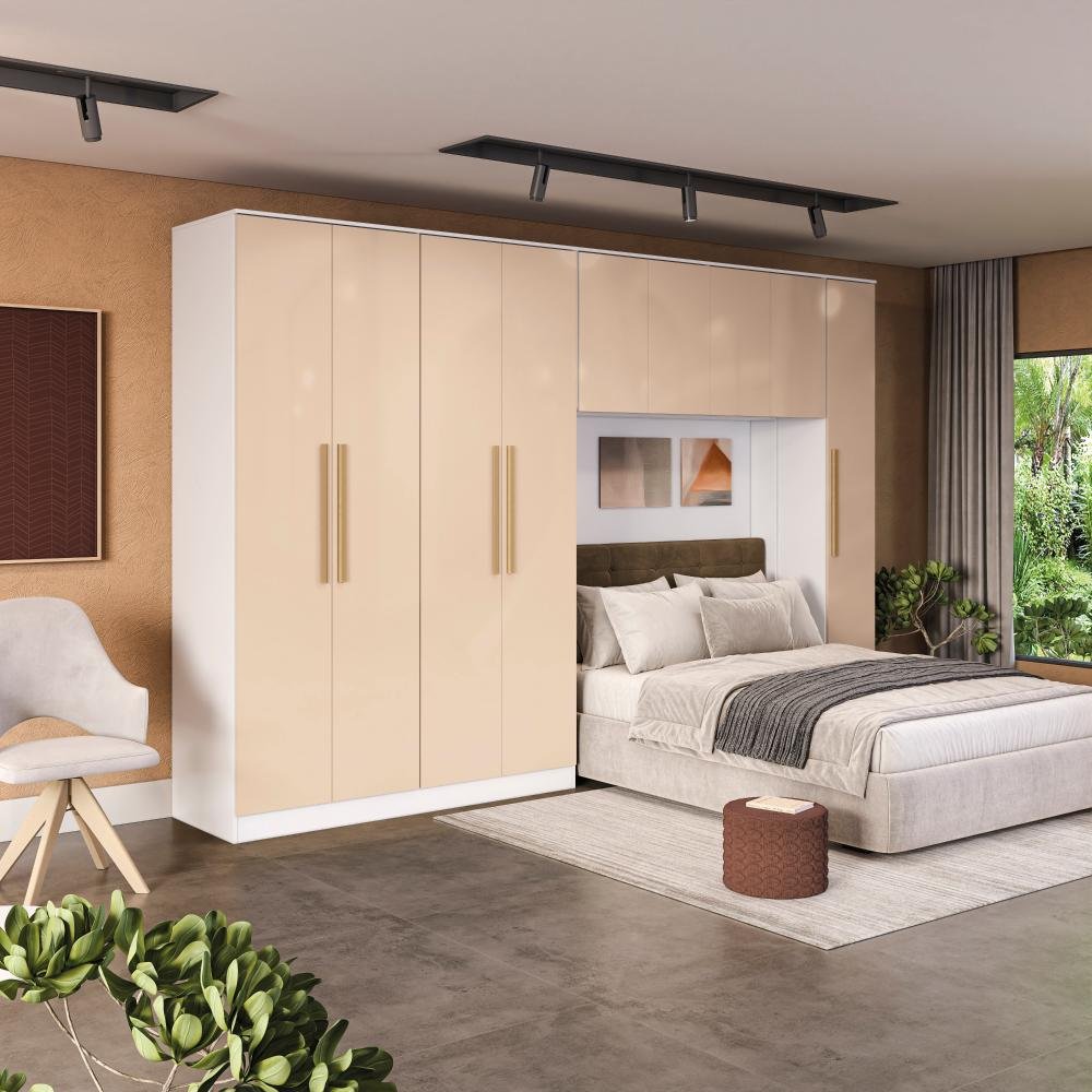 Quarto Modular Kappesberg Adapt Branco/macadâmia 5 Peças 349cm