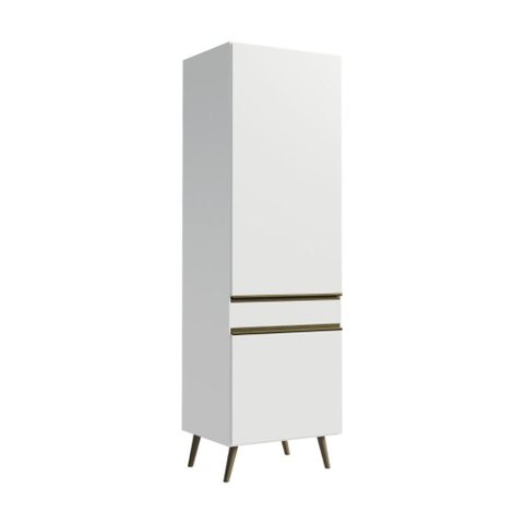 Paneleiro Armário de Cozinha com 2 Portas 62cm Retrô Florença Multimóveis MP3778 Branco