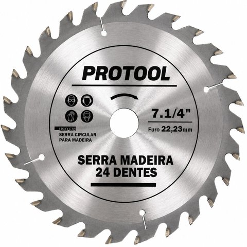 Disco de Serra Protool 7.1/4" 24 Dentes Furo 22,23mm