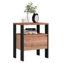 Ver imagem 1 de Mesa de Cabeceira 1 Gaveta Estilo Industrial Chess F04 Preto/Solanum - Mpozenato