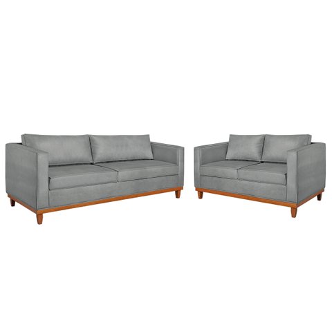 Kit Sofá 2 e 3 Lugares 180cm Europa Bouclé - Adj Decor