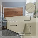Ver imagem 4 de Roupa Cama Casal 300 Fios Lençol Virol sem Elástico de Algodão:palha