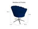 Ver imagem 3 de Poltrona Decorativa Pétala Base Giratória Metal Suede Azul Marinho Ms Decor