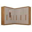 Ver imagem 2 de Guarda-Roupa de Canto com Espelho Modulado 11 Portas 4 Gavetas Espanha Bege/Cinamomo/Off-White