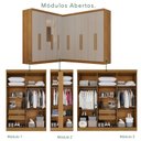 Ver imagem 6 de Guarda-Roupa de Canto com Espelho Modulado 11 Portas 4 Gavetas Espanha Bege/Cinamomo/Off-White
