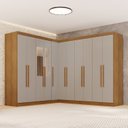 Ver imagem 1 de Guarda-Roupa de Canto com Espelho Modulado 11 Portas 4 Gavetas Espanha Bege/Cinamomo/Off-White