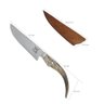 Faca Chifre de Cervo Natural Artesanal 6' Frios Carne Churrasco Aço Inox 420c - 7