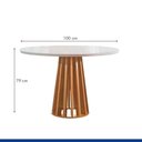 Ver imagem 3 de Conjunto Sala de Jantar Kansas 4 Lugares Tampo Vidro Cadeiras Suede Bege 100cm Cel Móveis