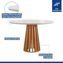 Ver imagem 5 de Conjunto Sala de Jantar Kansas 4 Lugares Tampo Vidro Cadeiras Suede Bege 100cm Cel Móveis