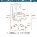 Ver imagem 7 de Cadeira Escritório Nr-17 Montana Diretor Fratini Polipropileno Revestido em Tela Preta Base Nylon