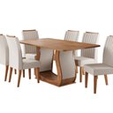 Ver imagem 2 de Conjunto para Sala de Jantar com 6 Cadeiras Inspirare Yescasa Bege/Mel