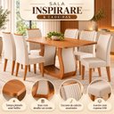 Ver imagem 5 de Conjunto para Sala de Jantar com 6 Cadeiras Inspirare Yescasa Bege/Mel