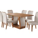Ver imagem 2 de Conjunto para Sala de Jantar com 6 Cadeiras Inspirare Yescasa Bege/Mel