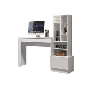 Mesa Escrivaninha Computador Gamer, Notebook Estante Livros:branco