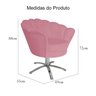 Poltrona Pétala com Pés Metal Giratórios Suede - 5