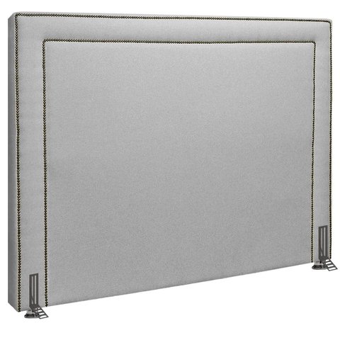 Cabeceira Estofada para Quarto de Casal 138cm Dama Linho Boucle Cinza Sofa Store