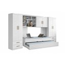 Ver imagem 5 de Quarto Infantil Chiara 2 Guarda Roupa de 2 Portas + Modulo Aéreo + Cama + Auxiliar Branco - Phoenix