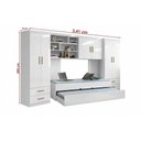 Ver imagem 2 de Quarto Infantil Chiara 2 Guarda Roupa de 2 Portas + Modulo Aéreo + Cama + Auxiliar Branco - Phoenix