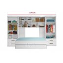 Ver imagem 4 de Quarto Infantil Chiara 2 Guarda Roupa de 2 Portas + Modulo Aéreo + Cama + Auxiliar Branco - Phoenix