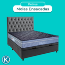 Ver imagem 4 de Cama + Bau Cinza e Colchão Molas Ensacadas Casal - Petrus Paropas + Cabeceira