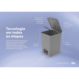 Lixeira com Pedal e Tampa Trium Esconde Sacola 12 Litros ou - 7