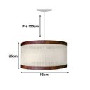 Ver imagem 2 de Lustre Pendente Manhattan em Palha Indiana e Couco Sintético:branco