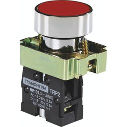Botão de Impulso Tramontina Trp2-ba41 1na Vermelho com Base de Metal Tramontina - 2