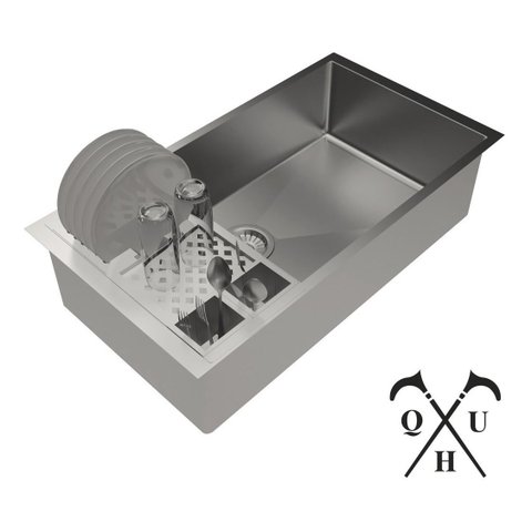 Cuba Pia em Inox c/ Escorredor Embutido 70x40 com Valvula Technox