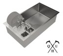 Ver imagem 1 de Cuba Pia em Inox c/ Escorredor Embutido 70x40 com Valvula Technox