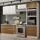 Ver imagem 1 de Armário de Cozinha Completa 290cm Branco/Rustic/Branco Cristal Madesa 09