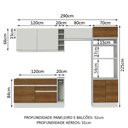Ver imagem 4 de Armário de Cozinha Completa 290cm Branco/Rustic/Branco Cristal Madesa 09