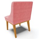 Ver imagem 6 de Kit 3 Cadeiras Decorativas Sala de Jantar Base Fixa de Madeira Firenze Suede Rose/Castanho G19 - Gra