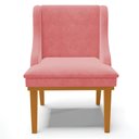 Ver imagem 7 de Kit 3 Cadeiras Decorativas Sala de Jantar Base Fixa de Madeira Firenze Suede Rose/Castanho G19 - Gra