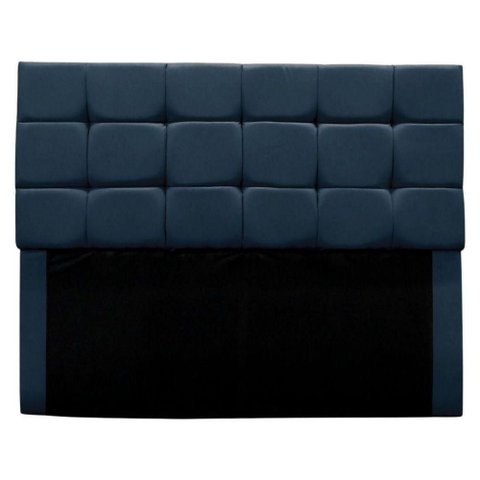 Cabeceira Estofada Cama Box Casal 140 Cm Clara Suede Azul Marinho