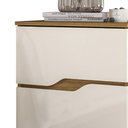 Ver imagem 3 de Mesa Cabeceira para Quarto 51cm 2 Gavetas Athenas Freijó/Off Z17 - Mpozenato