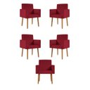 Ver imagem 1 de Kit 5 Cadeiras Poltronas Decorativa - Escritório - Recepção - Marsala