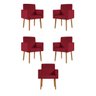 Kit 5 Cadeiras Poltronas Decorativa - Escritório - Recepção - Marsala - 1