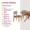 Ver imagem 7 de Sala de Jantar Mesa Ballare 120cm Tampo Redondo 4 Cadeiras Ambar/Imbuia Nat/Cinam. Imbuia