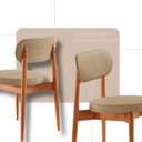 Ver imagem 5 de Sala de Jantar Mesa Ballare 120cm Tampo Redondo 4 Cadeiras Ambar/Imbuia Nat/Cinam. Imbuia
