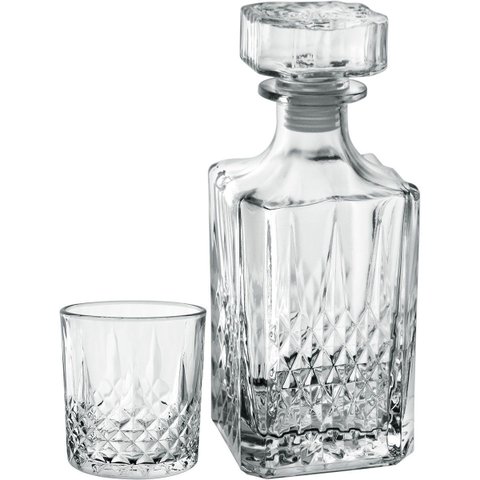 Jogo 7 Peças Jogos de Whisky de Vidro 750ml/340ml Transparente 23.0x9.0x9.0cm