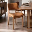 Ver imagem 4 de Cadeira para Sala de Jantar Cozinha Living Estofada Dara L02 Couríssimo Canela - Lyam Decor