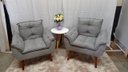 Ver imagem 1 de Kit 02 Poltrona Decorativa Opala Suede Cinza Claro -Pandora Decor